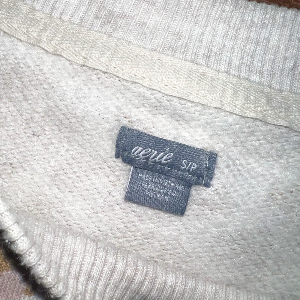 aerie Leopard Print Oversized Pullover Sweatshirt, Size S - Picture 2 of 8